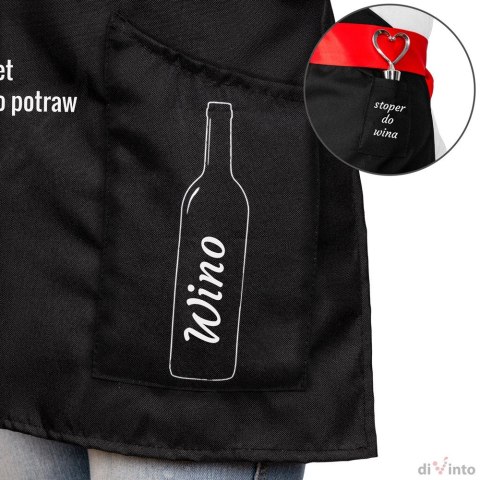 Fartuszek dla gotującej KOBIETY gotuję z winem