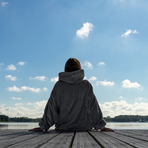 Bluzair Bluza Koc z Kapturem XXL Ciepła Hoodie 4w1