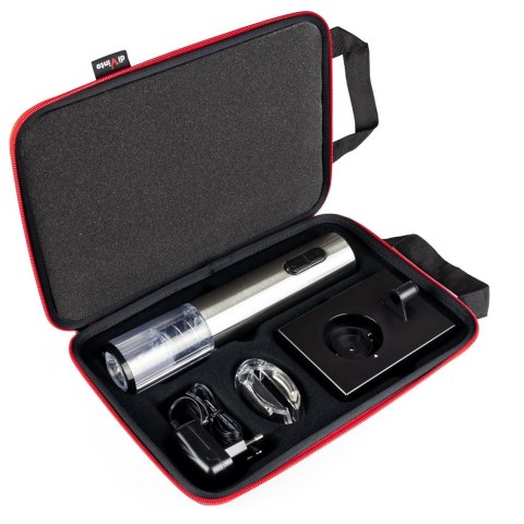 Elektryczny korkociąg Silver Twister Deluxe - na prezent - eleganckie etui
