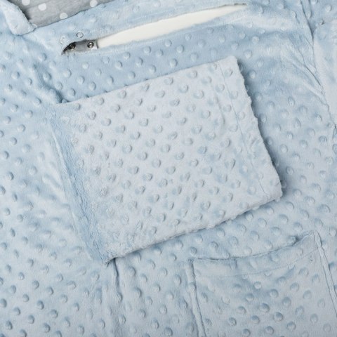 Kocyk zimowy Miętowy minky gruby koc z rękawkami