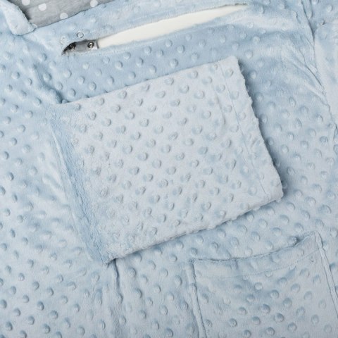 Kocyk zimowy Szary minky gruby koc z rękawkami