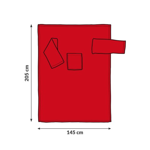 Kocyko - Szlafrok Czerwony ciepły koc z rękawami