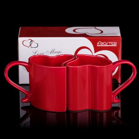 Dwa kubki w kształcie serca na prezent Walentynki