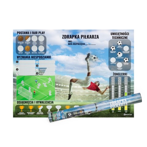 Plakat Zdrapka Piłkarza Sprintigo - prezent dla małego piłkarza, chłopca