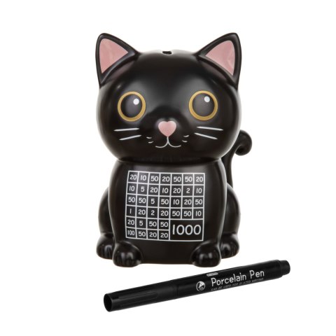 Skarbonka Kot do wykreślania - prezent dla dziecka, urodziny, wielorazowa