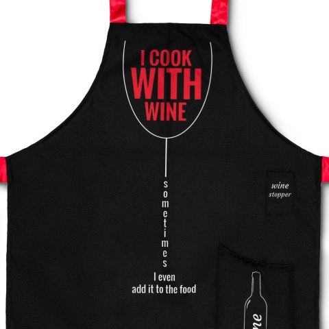 Fartuszek dla gotującej KOBIETY gotuję z winem