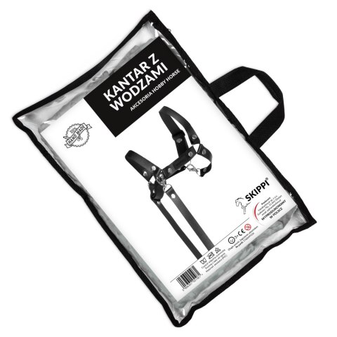 Skippi Kantar dla Hobby Horse - wodze, ekoskóra - czarny