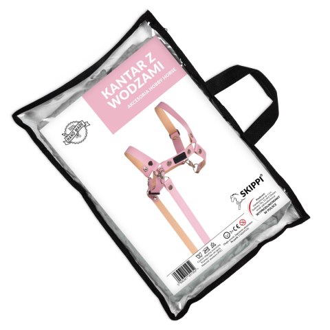 Skippi Kantar dla Hobby Horse - wodze, ekoskóra - różowy