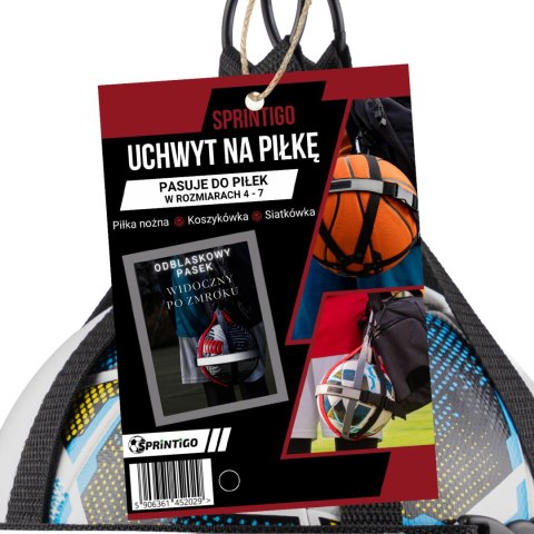 Uchwyt na piłkę Sprintigo - czarny - prezent dla młodego sportowca