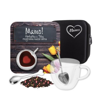 Zestaw Prezentowy dla Mamy - Serce - Filiżanka serce, herbata z sercami